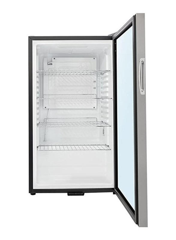 Yamada 85L Glass Single Door Refrigerator, YCC90GS, Black/Stainless Steel