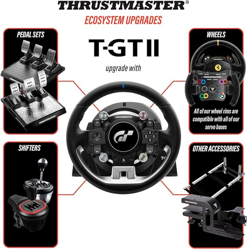 Thrustmaster T-GT II - Racing Wheel with 3 Magnetic Pedal Set, (PS5, PS4, PC)