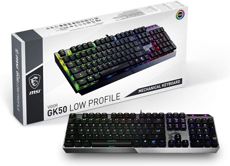 

Multiple Msi Vigor GK50 Multi-Layer RGB LED Backlit Low Profile Mechanical Gaming Keyboard, S11-04UK227-GA7, Black