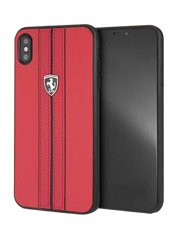 

Ferrari Apple iPhone Xs Max Urban Off Track PU Leather Hard Mobile Phone Case Cover, FEURHCI65REB, Red