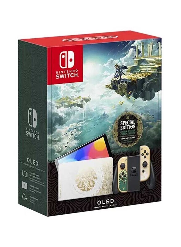 Nintendo Switch OLED Model The Legend of Zelda Tears of the Kingdom Edition Controller, Green/Gold