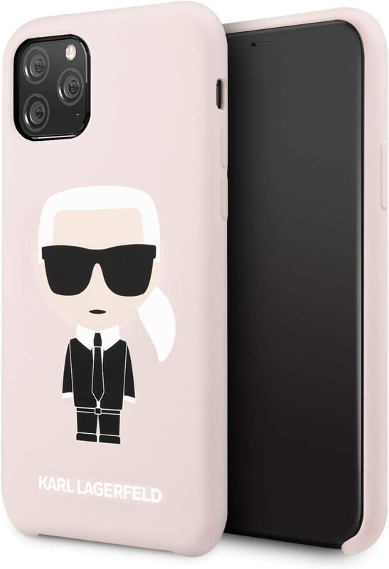 

Karl Lagerfeld Apple iPhone 11 Pro Full Body Ikonik Silicone Mobile Phone Case Cover, KLHCN58SLFKPI, Pink