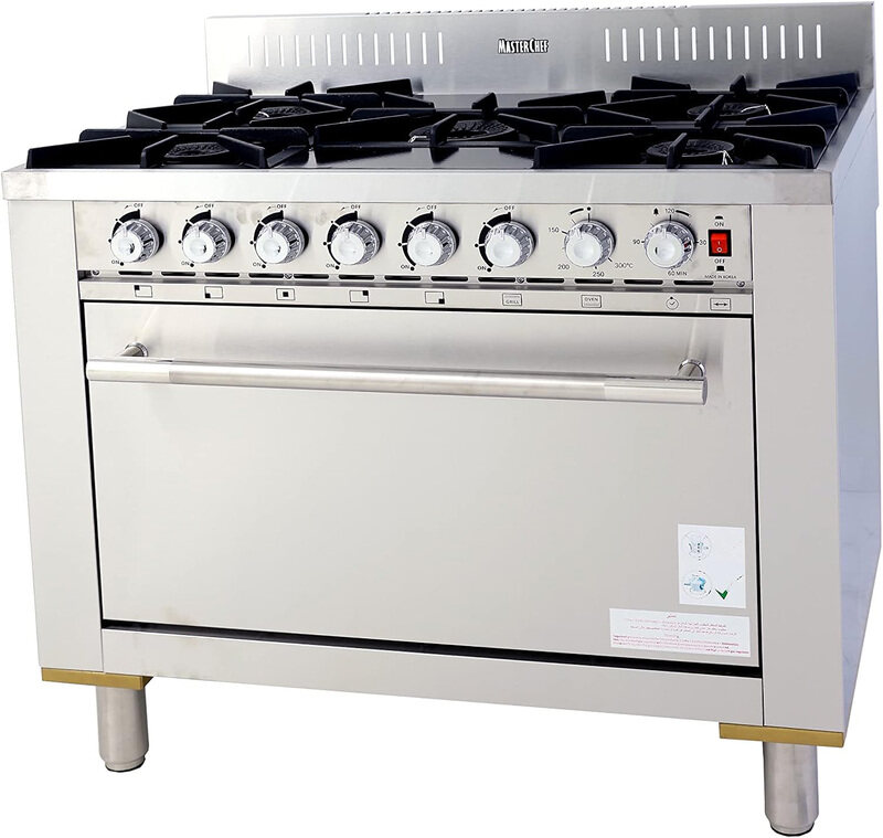 

Generic Heavy Duty Gas Cooker with Oven and Grill Burner, MHO4051S, Grey