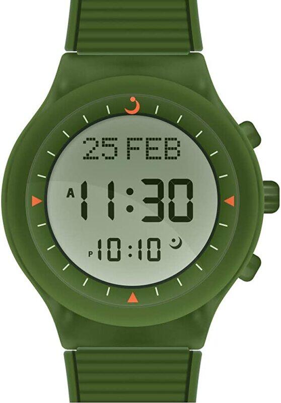 

Al Fajr Sport Watch with Rubber Strap and case for unisex/Digital WY-16 -Green