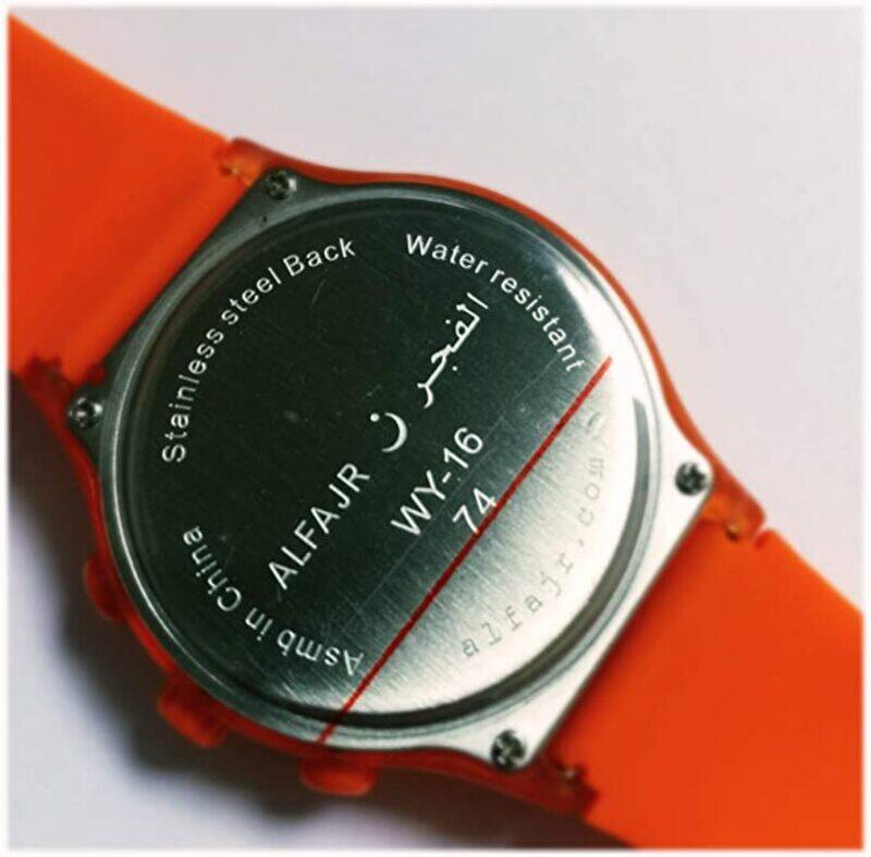 

Al Fajr Sport Watch with Rubber Strap and case for unisex/Digital WY-16 - Orange