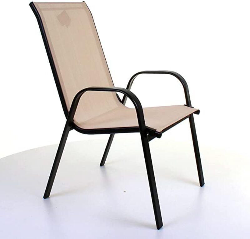 Yulan Outdoor Stack Chair with Flex Comfort Material, Beige