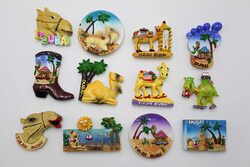 Yulan 12-Pieces Dubai Souvenir Refrigerator Magnet, Multicolour