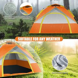Yulan 4 Person Waterproof Pop Up Tent, Multicolour