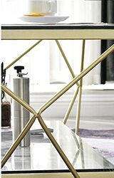 Yulan Modern Geometric Glass Rectangular Coffee Table, YL21407-397, Multicolour