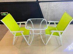 Ex Yulan 3PC Bistro Patio Garden Furniture Set with 2 Folding Chairs, 3 Piece Multicolour