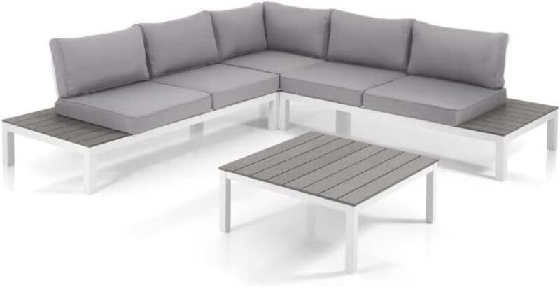 Yulan 5 Pegs Outdoor Aluminium Corners Outdoor Sofa Set, YL21511-495, Grey