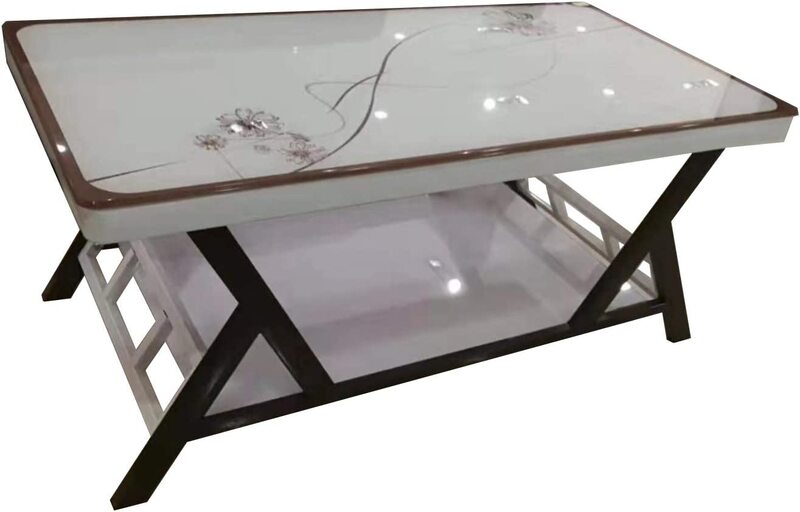 Yulan Home Modern White Table with Flower, White