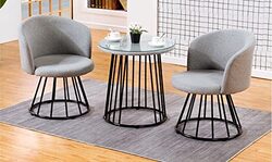 Yulan Metal Frame Restaurant Coffee Table with Chairs, YL21111-490, Grey