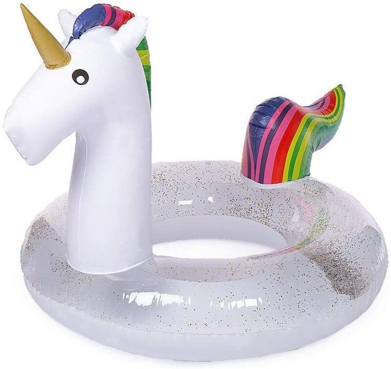 Yulan Unicorn Inflatable Float Pool Ring, Multicolour