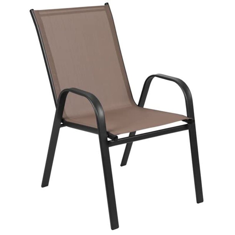 Yulan Outdoor Stack Chair with Flex Comfort Material, Brown