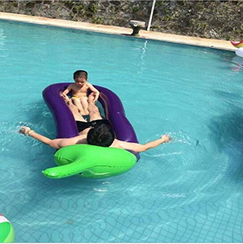 Eggplant Giant Swimming Floating Inflatable Pool Party Float Bed, Multicolour