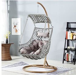 Yulan Comfortable Hanging Chair for Outdoor Patio Swing Hanging, Grey
