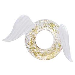 Yulan Sparkle Wings Inflatable Float Pool Ring, 110 x 130cm, White