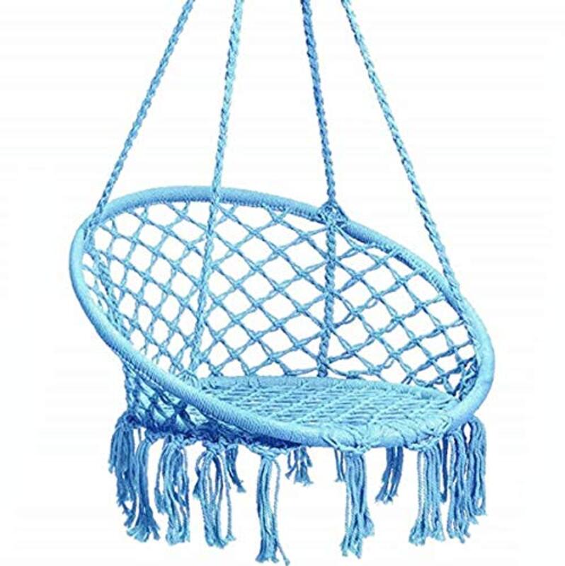 Ex Macrame Swing Hammock Chair, Blue