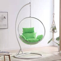 Yulan Transparent Bubble Swing Chair, White/Green