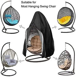 Yulan Patio Heavy Duty Weather Resistant Hanging Chair Covers, 570, Black