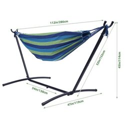 Yulan Comfortable Large Camping Portable with Ropes for Hanging Rainbow Fabric Soft Canvas Hammock, Multicolour