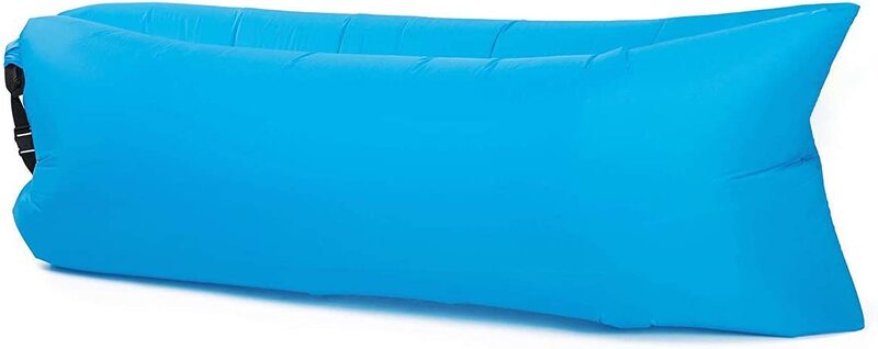 Agshcqi 1 Person Outdoor Inflatable Air Sofa Foldable Pool & Camping Sleeping Bag, Blue