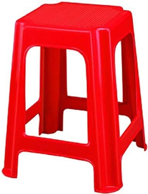 Ex High Square Stool for Indoors & Outdoors, 026, Red
