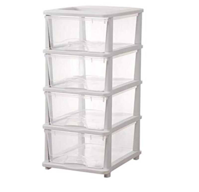 4-Layer Plastic Storage Cabinet, 1901W- 362, White
