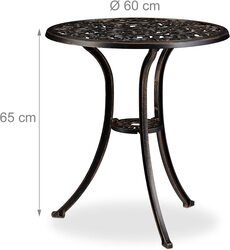 Yulan Cast Aluminium Patio Bistro Table & Chairs Set, 3 Pieces, Dark Brown