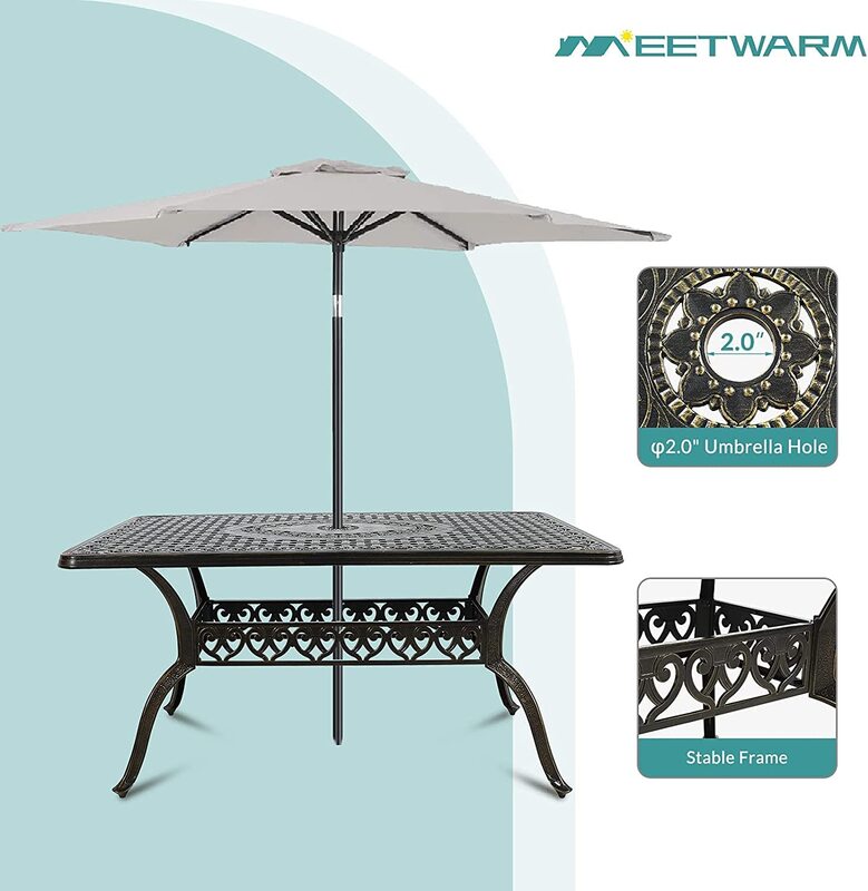 Yulan A 7 Piece Outdoor Furniture Dining Set 6 Chairs and a Round Table with Umbrella Hole, Multicolour