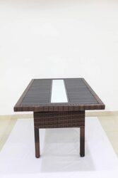 Yulan Outdoor Rattan Dining Table, Multicolour