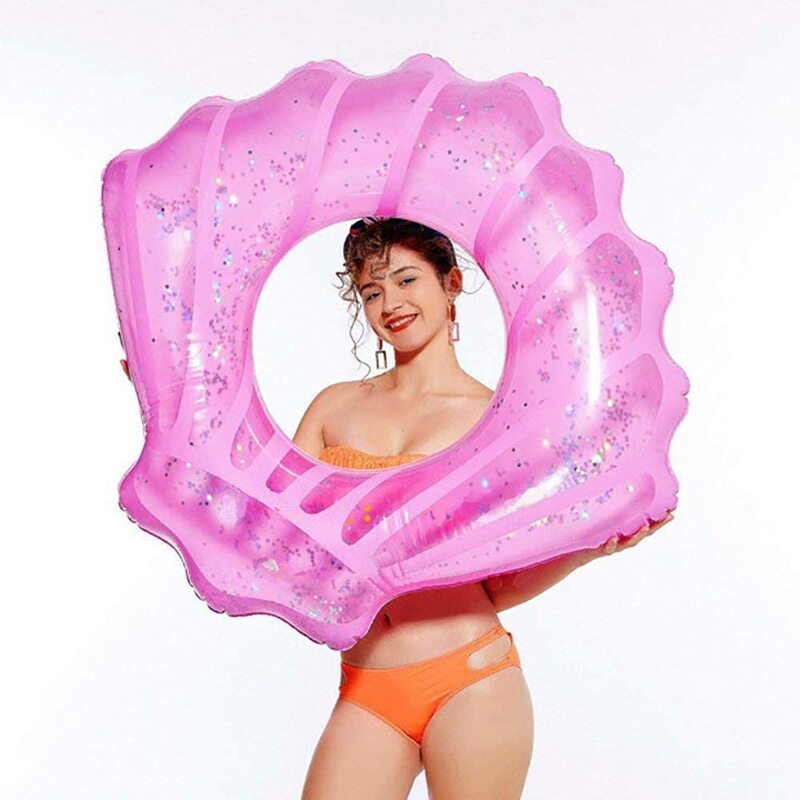 Yulan Seashell Inflatable Float Pool Ring, Pink