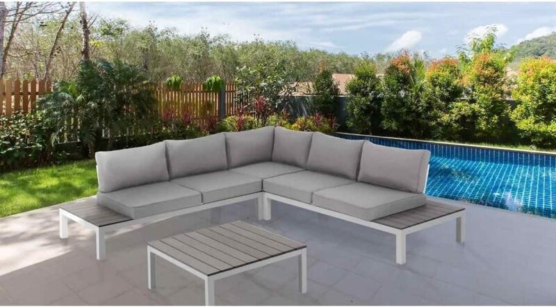 Yulan 5 Pegs Outdoor Aluminium Corners Outdoor Sofa Set, YL21511-495, Grey