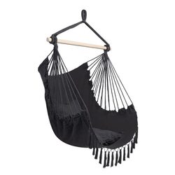 Yulan Hanging Rope Large Cotton Weave Porch Swing Seat Hammock Chair for Yard Bedroom Porch Indoor Outdoor, 582, Black