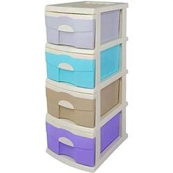 Yulan 4-Layer Plastic Drawer Storage Cabinet, 7713-041, Multicolour