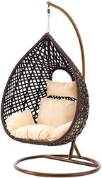 Ex Yulan Comfortable Hanging Chair for Outdoor Patio Swing Hanging, Brown