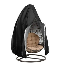 Yulan Patio Heavy Duty Weather Resistant Hanging Chair Covers, 563, Black