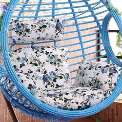 Yulan Single Size Egg Hanging Hammock Chair Cushion, Blue