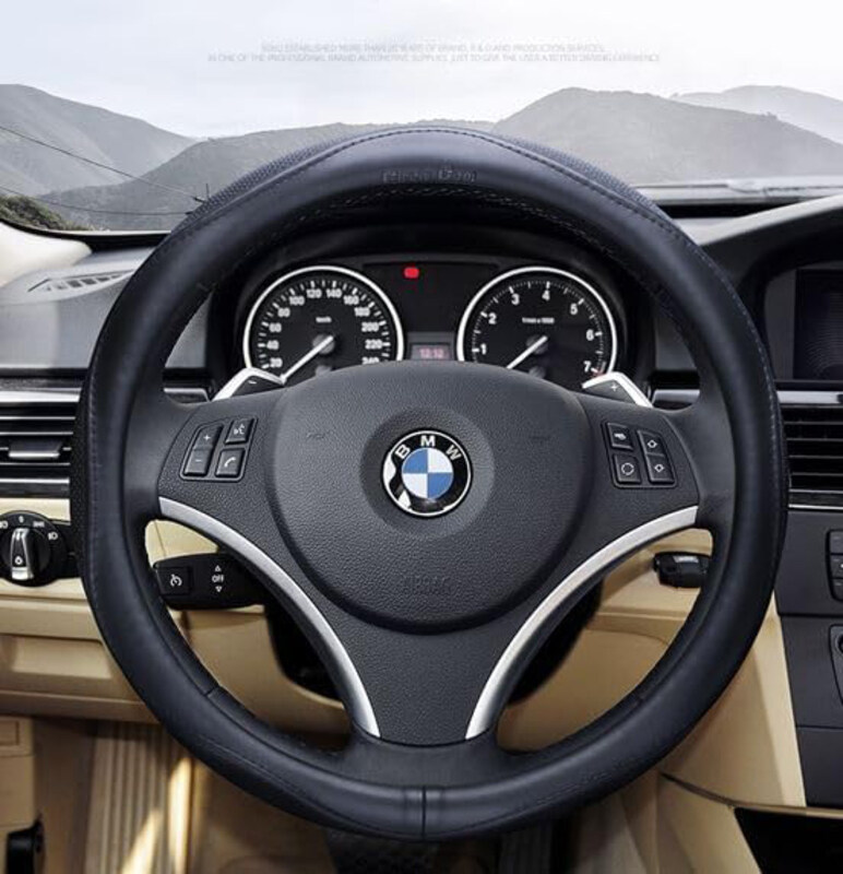 

Yulan 0351 Car Steering Wheel Cover, Medium, Black