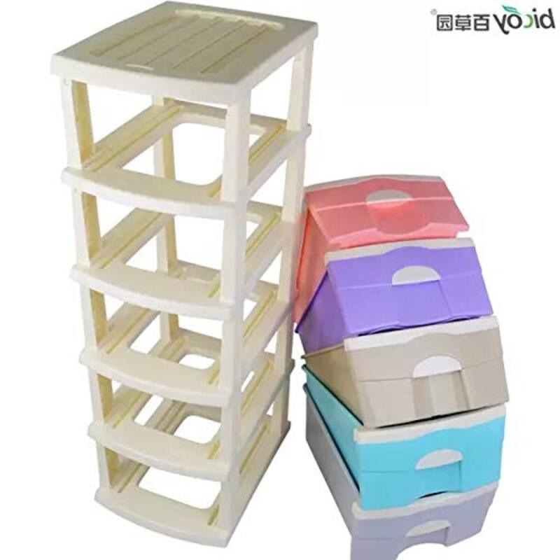 Ex 5-Layer Plastic Drawer Storage Box, 7715-294, Multicolour