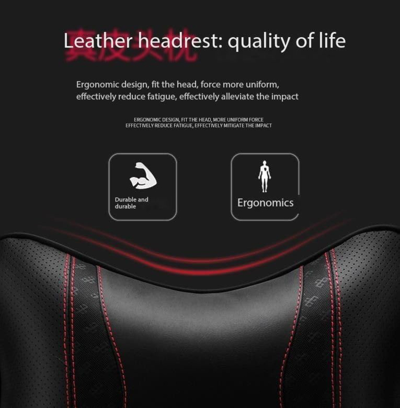 Yulan 0359 Breathable Auto Head Neck Rest Cushion, Black/Red