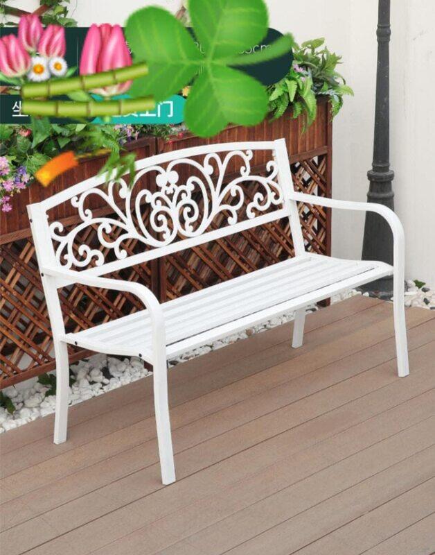 White store garden bench