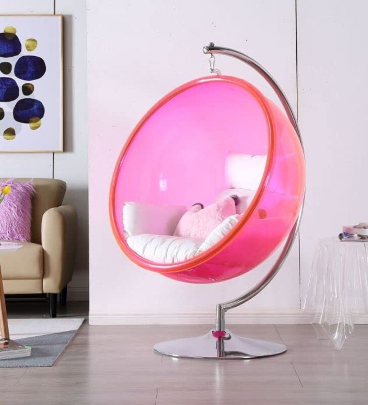 Yulan Transparent Bubble Chair Standing Indoor Swing Hanging Chair, Multicolour