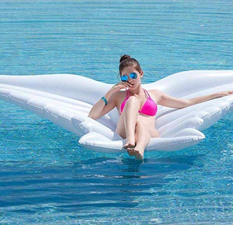 Angel Wings Inflatable Pool Floaters, White
