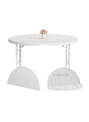 Yulan ZY135-0375 Outdoor Round Folding Table, White