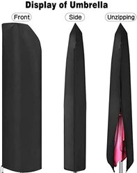 Yulan Outdoor Patio Cantilever Umbrella Cover Waterproof UV Resistant Dustproof Market Parasol Cover with Zipper, Black