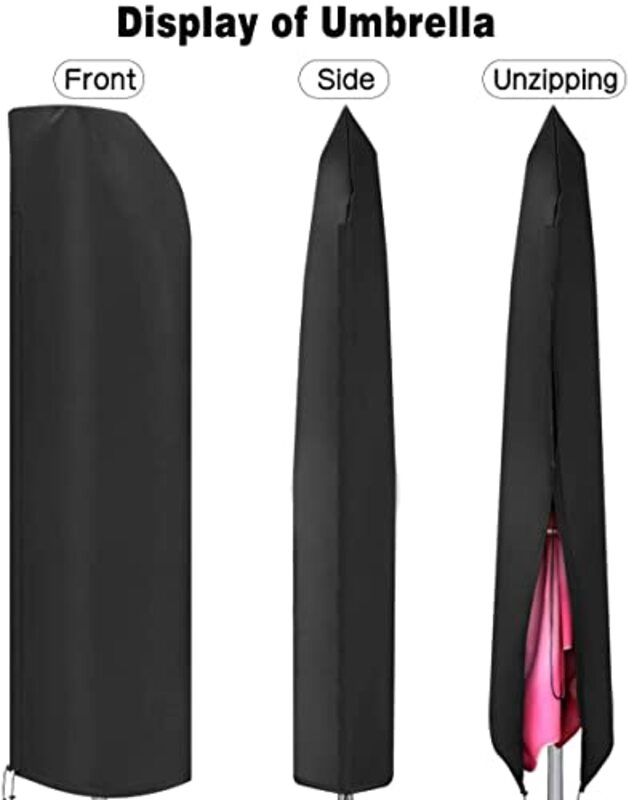 Yulan Outdoor Patio Cantilever Umbrella Cover with Zipper Durable Polyester, 30x81x45, Black