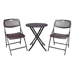 Ex Garden Chair with Table Set, Black