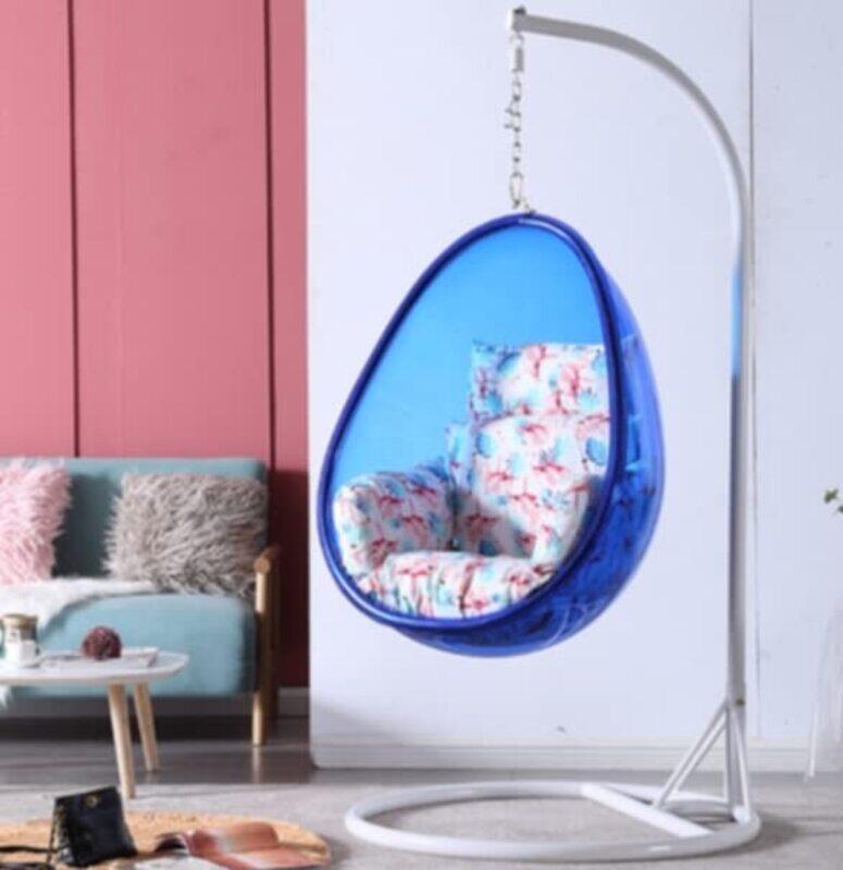 

Yulan Transparent Bubble Swing Chair, Blue/White